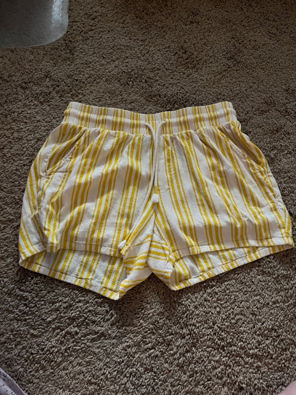 Yellow Striped Women's Drawstring Shorts torrid beachy summer 00
